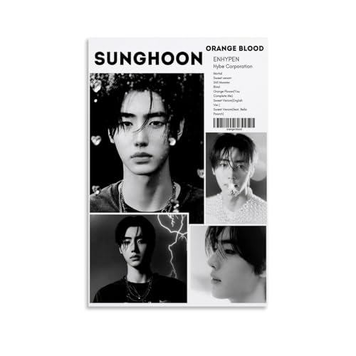 LETOOUY Enhypen Orange Blood Sunghoon Poster Dekorative Malerei Leinwand Wandkunst Wohnzimmer Poster Schlafzimmer Malerei,Wandkunst Bilddruck Moderne Familienzimmer Dekor 12x18inch(30x45cm) von LETOOUY
