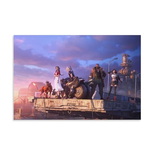 LETOOUY Final Fantasy 7 Final Poster Dekorative Malerei Leinwand Wandkunst Wohnzimmer Poster Schlafzimmer Malerei,Wandkunst Bilddruck Moderne Familienzimmer Dekor 20x30inch(50x75cm) von LETOOUY