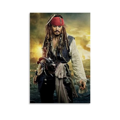 LETOOUY Jack Sparrow Movie Cast Poster Dekorative Malerei Leinwand Wandkunst Wohnzimmer Poster Schlafzimmer Malerei,Wandkunst Bilddruck Moderne Familienzimmer Dekor 12x18inch(30x45cm) von LETOOUY