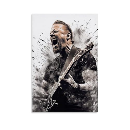 LETOOUY James Hetfield Rock 'n Roll Poster Dekorative Malerei Leinwand Wandkunst Wohnzimmer Poster Schlafzimmer Malerei,Wandkunst Bilddruck Moderne Familienzimmer Dekor 24x36inch(60x90cm) von LETOOUY
