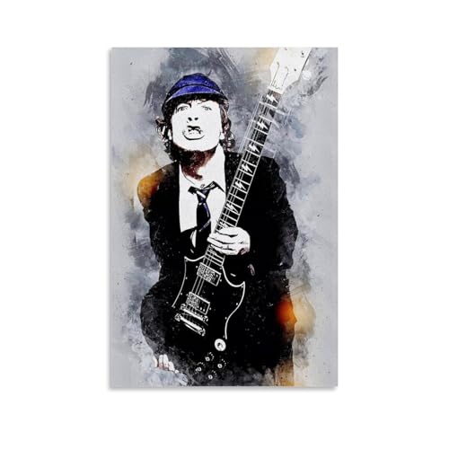 LETOOUY Singer Angus Young Vintage Poster Dekorative Malerei Leinwand Wandkunst Wohnzimmer Poster Schlafzimmer Malerei,Wandkunst Bilddruck Moderne Familienzimmer Dekor 24x36inch(60x90cm) von LETOOUY