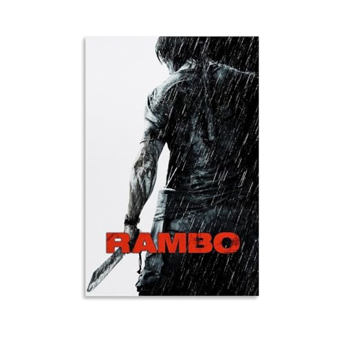LETOOUY Sylvester Stallone Rambo Vintage Art Poster Dekorative Malerei Leinwand Wandkunst Wohnzimmer Poster Schlafzimmer Malerei,Wandkunst Bilddruck Moderne Familienzimmer Dekor 24x36inch(60x90cm) von LETOOUY