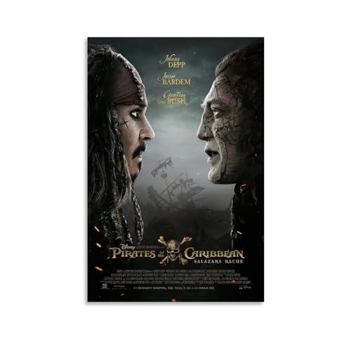 Pirates of The Caribbean 5 Dead Men Tell No Tales Movie Poster Dekorative Malerei Leinwand Wandkunst Wohnzimmer Poster Schlafzimmer Malerei,Wandkunst Bilddruck Moderne Familienzimmer Dekor 08x12inch(2 von LETOOUY