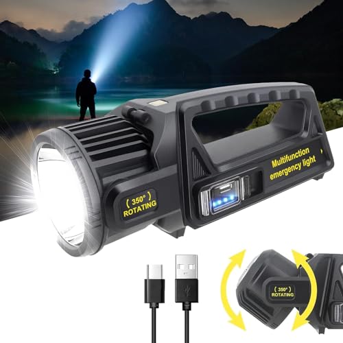 LETOUR LED Handscheinwerfer, LED Taschenlampe 350000LM Ultra-Long Standby Hochleistungs wasserdichte Campinglaterne 7 Modi Superheller LED Suchscheinwerfer (Retro-Look) von LETOUR