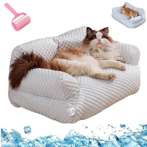 LETROBBV Ice Silk Cooling Pet Bed Breathable Washable Dog Sofa Bed,Removable Dog Cooling Bed,Summer Sleeping Cool Bed for Small for Small,Medium,Large Dogs & Cats von LETROBBV