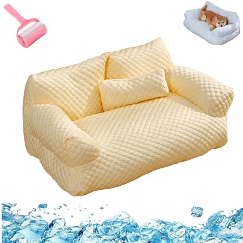 LETROBBV Ice Silk Cooling Pet Bed Breathable Washable Dog Sofa Bed,Removable Dog Cooling Bed,Summer Sleeping Cool Bed for Small for Small,Medium,Large Dogs & Cats von LETROBBV