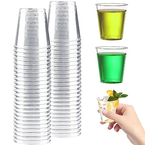 LETTERASHQP 50 Stück Schnapsgläser Plastik,50ml Trinkbecher Transparent,Partybecher,Wiederverwendbare Shotgläse,Trinkbecher Transparent,Shot Becher, für Verkostung,Partys,Weihnachten,Geburtstage von LETTERASHQP