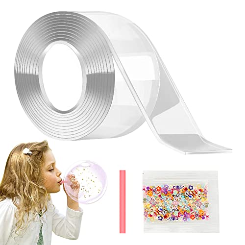 LETTERASHQP Nano Tape,Magie Nano Klebeband, Transparentes Klebeband, Doppelseitiges Klebeband Set für Blow Bubbles, Nano Tape Spurloses Waschbares Klebeband für Teppiche Fotoecken ohnl Nägel von LETTERASHQP