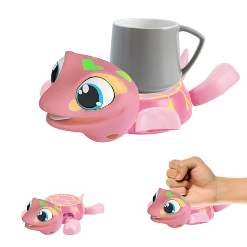 LETTERASHQP Schildkröte Untersetzer mit Sound Schildkröte Untersetzer Lustiger Tieruntersetzer Kaffeetassenhalter Getränkematte für Getränke, Bar, Glas - Tassenuntersetzer Deko Geschenke(Rosa) von LETTERASHQP