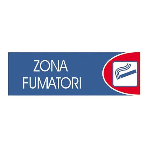 LETTERFIX Logo-fix Metallschilder Blau, 6 x 18 cm, Raucherzone, Nr. 753 von LETTERFIX