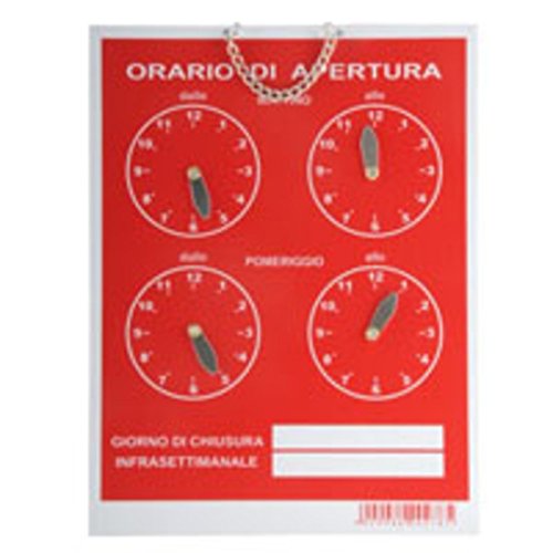 Stundenanzeige 4 Uhren tempopol rot cm 16 x 21 [letterfix] von LETTERFIX