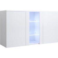 Sideboard Hängend Küchenschrank Kommode Wohnzimmerschrank 3 Türen Aufbewarungsschrank Buffet Esszimmer 120x70x40cm Modell Luke A1 Weiss Glanz von LETTIEMOBILI
