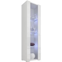 Vitrinenschrank mit LED Vitrine Wohnzimmer 1 Tür 4 Fächer Modell Nora V5 40x172x29cm Weiss Vitrinenschrank mit LED Vitrine Wohnzimmer 1 Tür 4 Fächer Modell Nora V5 40x172x29cm Weiss von LETTIEMOBILI