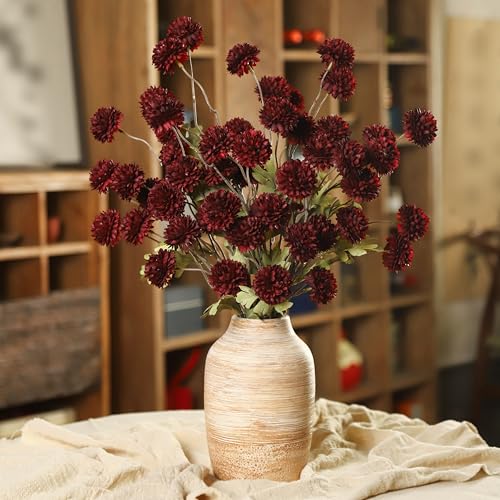 LEUCHTAMOR 6 Stück Künstliche Kiku Blume Burgunderrot kleine Chrysanthemen Blumen Mini Chrysantheme Ball Stiel für Blumenarrangements, Tischaufsätze, Blumenstrauß, Party, Hochzeit LEUCHTAMOR 6 Stück Künstliche Kiku Blume Burgunderrot kleine Chrysanthemen Blumen Mini Chrysantheme Ball Stiel für Blumenarrangements, Tischaufsätze, Blumenstrauß, Party, Hochzeit von LEUCHTAMOR