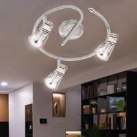 Deckenlampe Deckenleuchte Spotlampe Spotleuchte Spotrondell Wohnzimmerleuchte, 3 Flammig Spot beweglich, Stahl, led 3W 690Lm warmweiß, DxH 42x17cm von LEUCHTEN DIREKT