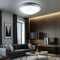 Leuchten Direkt - Deckenleuchte Badezimmer IP44 Deckenlampe Sternenhimmel Tageslichtlampe Decke, cct, 1x led 12W 900Lm3000-6000K, DxH 38x10 cm von LEUCHTEN DIREKT