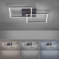 Leuchten Direkt LED Deckenleuchte Iven in Schwarz und Weiß 2x 13,5W 2400lm 530x530mm - Schwarz von LEUCHTEN DIREKT