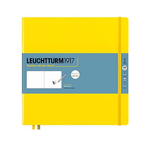LEUCHTTURM1917 362360 Skizzenbuch Quadrat, Hardcover, 112 Seiten (150 g/m²), Zitrone von LEUCHTTURM1917