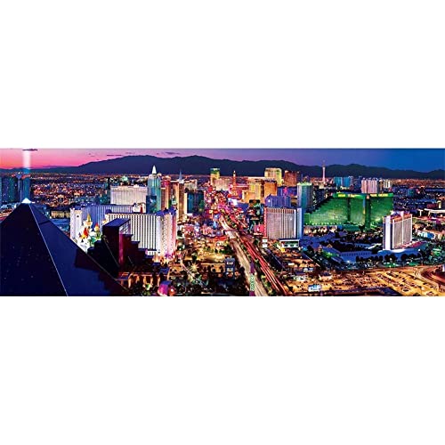 Groß DIY Diamond Painting Bilder Kits,Nachtlandschaft am Las Vegas Strip 5D Diamond Painting Set Voller Diamant Kreuzstich Mosaik Gemälde für Kunst Basteln Wanddekoration Aufkleber(Round Drill)40x80cm von LEUYA