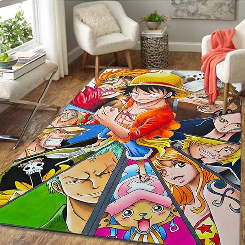 LEUYA Anime One Piece Printed Flanell Area Teppich Cartoon Area Teppich Boden Teppich Für Wohnzimmer Schlafzimmer Haus Dekorativ 90X150Cm von LEUYA