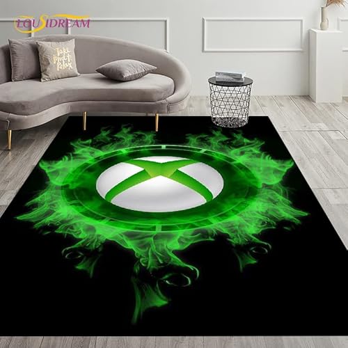 LEUYA Gamer Gaming Xbox Creative Teppiche Teppiche Für Wohnzimmer Schlafzimmer Dekoratives Kind Spiel Anti-Rutsch-Bodenmatte Kid Play Area Teppich 120X160Cm von LEUYA