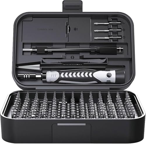 LEVADA PLUS 130-in-1 Präzisions-Schraubendreher-Set – Edelstahl-Reparaturwerkzeug mit 120 Bits, Magnetisierer, verstellbarem Griff & Aufbewahrungsbox – Ideal für Elektronik, Laptops, Handys, Uhren, DI von LEVADA PLUS