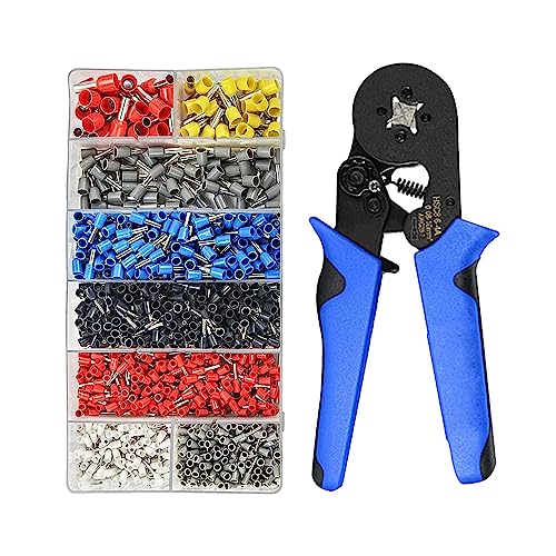 LEVADA PLUS Crimpzangen-Set, Crimpzange mit 1200 Stück Aderendhülsen und Drahtklemme (0,08–10 mm²) von LEVADA PLUS