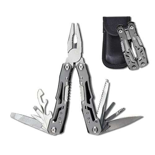 LEVADA PLUS Multitool 14-in-1 mit Zange, Messer, Schraubendreher, Flaschenöffner und Nylonetui – Kompaktes und Robustes Multifunktionswerkzeug für Camping, Outdoor, Notfälle und Heimgebrauch von LEVADA PLUS
