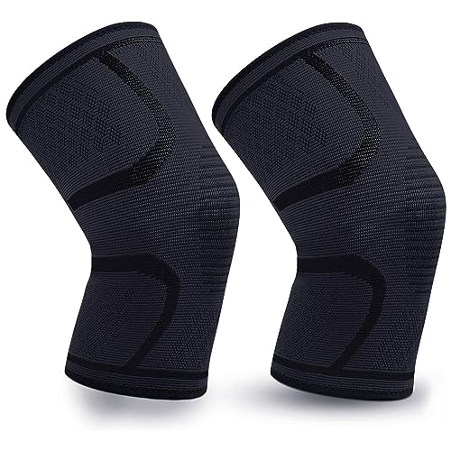 LEVADA PLUS Kompressions-Kniebandage für Damen und Herren – 2er-Pack – Bandage für Laufen, Meniskus, Kreuzbandage, Schmerzlinderung, Sport, Erholung bei Verletzungen, Schwarz (XL) von LEVADA PLUS
