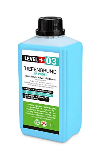LEVEL PLUS 03 Tiefengrund LF Profi 1L, Grundierung für saugende Untergründe, Tiefgrund Konzentrat 1:1, Haftgrund unter Flüssigfolie Klebstoffe Zementmörtel von LEVEL PLUS