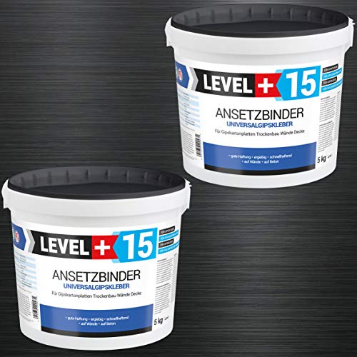 10 kg Gipskleber Ansetzgips Klinker Verblender Riemchen Steinriemchen, RM15 von LEVEL PLUS
