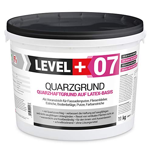 LEVEL PLUS Quarzgrund Putzgrund Haftputzgrund 11 kg Grundierung für Beton Putz Primer weiß RM07 von LEVEL PLUS