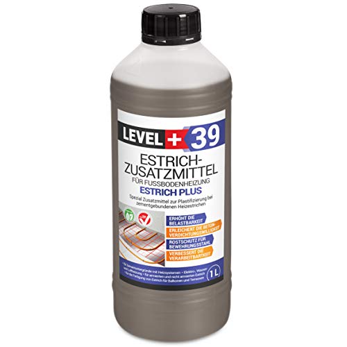 1L Estrichzusatzmittel für Fußbodenheizung, Heizestrich - Zementestrich RM39 von LEVEL PLUS