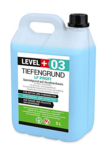LEVEL PLUS 03 Tiefengrund LF Profi 5L, Grundierung für saugende Untergründe, Tiefgrund Konzentrat 1:1, Haftgrund unter Flüssigfolie Klebstoffe Zementmörtel von LEVEL PLUS