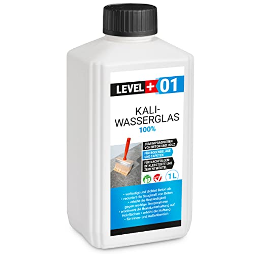 LEVEL PLUS 01 Kaliwasserglas 28-30 Unverdünnt 3 Liter Haftgrund Abdichtung Holzimprägnierung Pur Wasserglas 100%, Beton Versiegelung Wetterfest von LEVEL PLUS