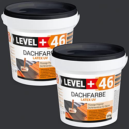 LEVEL PLUS Dachfarbe 3 kg Sockelfarbe Dachlack Dachsanierung flexibler Polymermembran hochdeckend wetterbeständig Anthrazit RM46 LEVEL PLUS Dachfarbe 3 kg Sockelfarbe Dachlack Dachsanierung flexibler Polymermembran hochdeckend wetterbeständig Anthrazit RM46 von LEVEL PLUS
