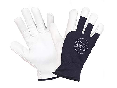 LEVEL-SC 12 Paar Leder Montagehandschuhe Arbeitshandschuhe Schutzhandschuhe (T-ECO-12) (9(M)) von LEVEL-SC