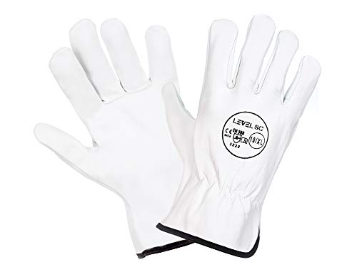 LEVEL-SC 12 Paar Ziegenleder Montagehandschuhe Arbeitshandschuhe Schutzhandschuhe Gr.10(DRIVER-12) Gr. 10 (L) von LEVEL-SC