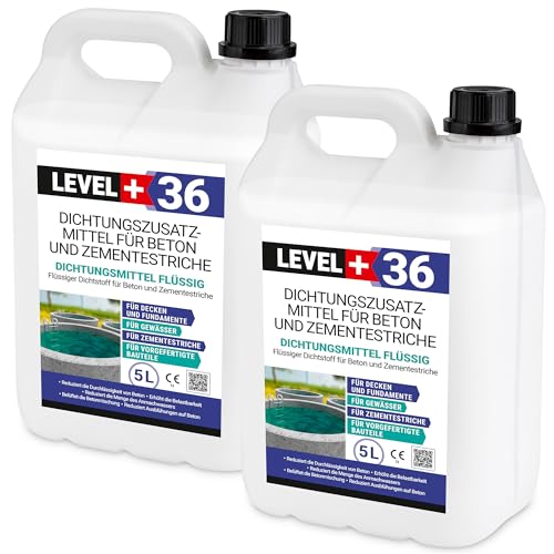 Dichtungsmittel Flüssig 10L Mörtelzusatzmittel für Zementestrich Fugenmörtel Plastifizierer RM36 von LEVEL+