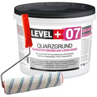 LEVEL+ Quarzgrund Grundierung Putzhaftgrund Holz OSB 15KG + Farbroller 25cm L+07 von LEVEL +