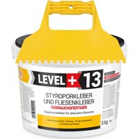 LEVEL+ SET Styroporkleber Dispersionkleber Dekor Deckenplatten L+13 - 5KG + Kunstoffzahnspachtel von LEVEL +