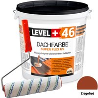 Level+ - level+ Dachfarbe Sockelfarbe elastische L+46 ziegelrot - 25KG + Farbroller 25cm von LEVEL +