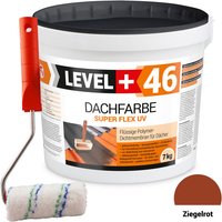 Level+ - level+ Dachfarbe Sockelfarbe elastische L+46 ziegelrot - 7KG + Farbroller 10cm von LEVEL +