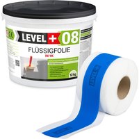 Level+ - level+ Dichtset für Duschabdichtung Bad Dichtband Flüssigfolie 12kg SET106B1 von LEVEL +