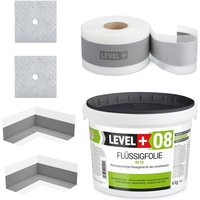 Level+ Dichtset für Duschabdichtung Bad Dichtband Flüssigfolie 4kg SET07 von LEVEL +