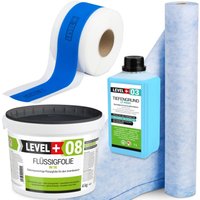 Level+ - level+ Dichtset für Duschabdichtung Bad Dichtband Flüssigfolie 4kg SET313 von LEVEL +