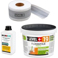 Level+ - level+ Dichtset für Duschabdichtung Bad Dichtband Flüssigfolie 4kg SET510 von LEVEL +