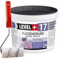 Level+ Fliesengrund Haftgrund Quarzgrund 4KG L+17 + Farbroller 10cm von LEVEL +