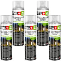 Level+ - level+ Reflexionfarbe Spray Reflective Spray Paint 500ml L+48 - 5St. von LEVEL +