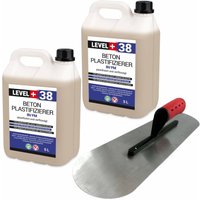 Level+ - level+ Set Beton-Zusatzmittel Bodenlegerkelle zweiseitig halbrund 10L SET351 von LEVEL +